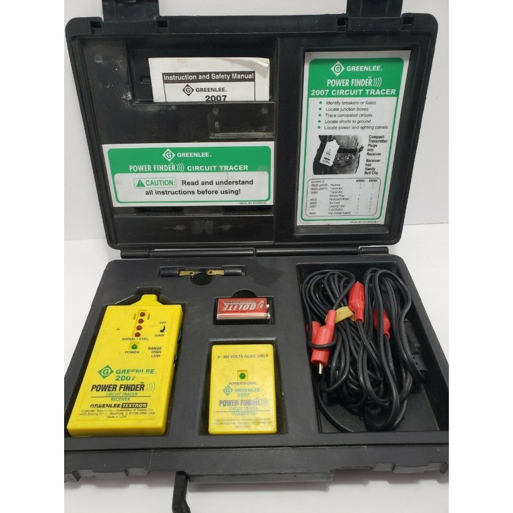 Greenlee Power Finder 2007 Circuit Tracer With Case, Tested! Works!